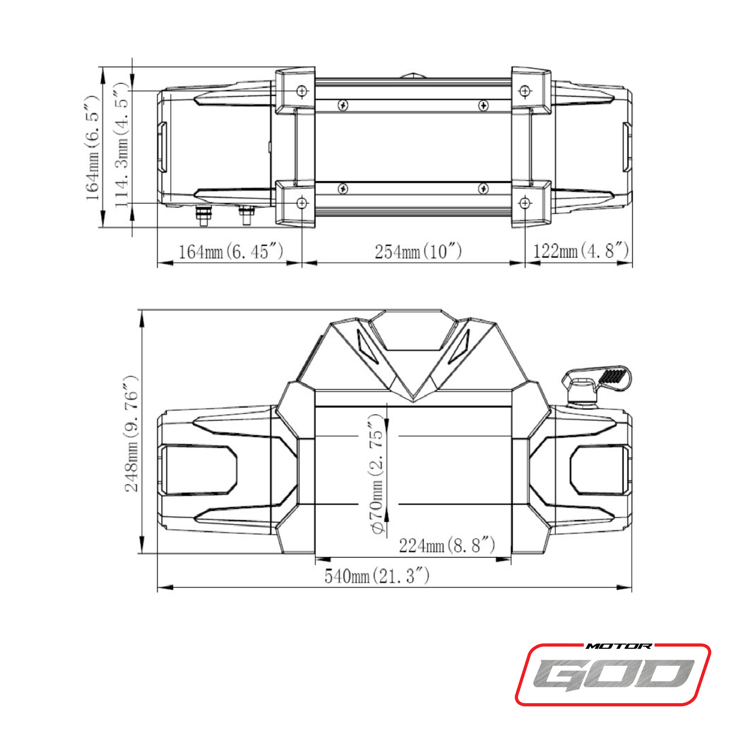 Motor God 10000 lb Electric Winch