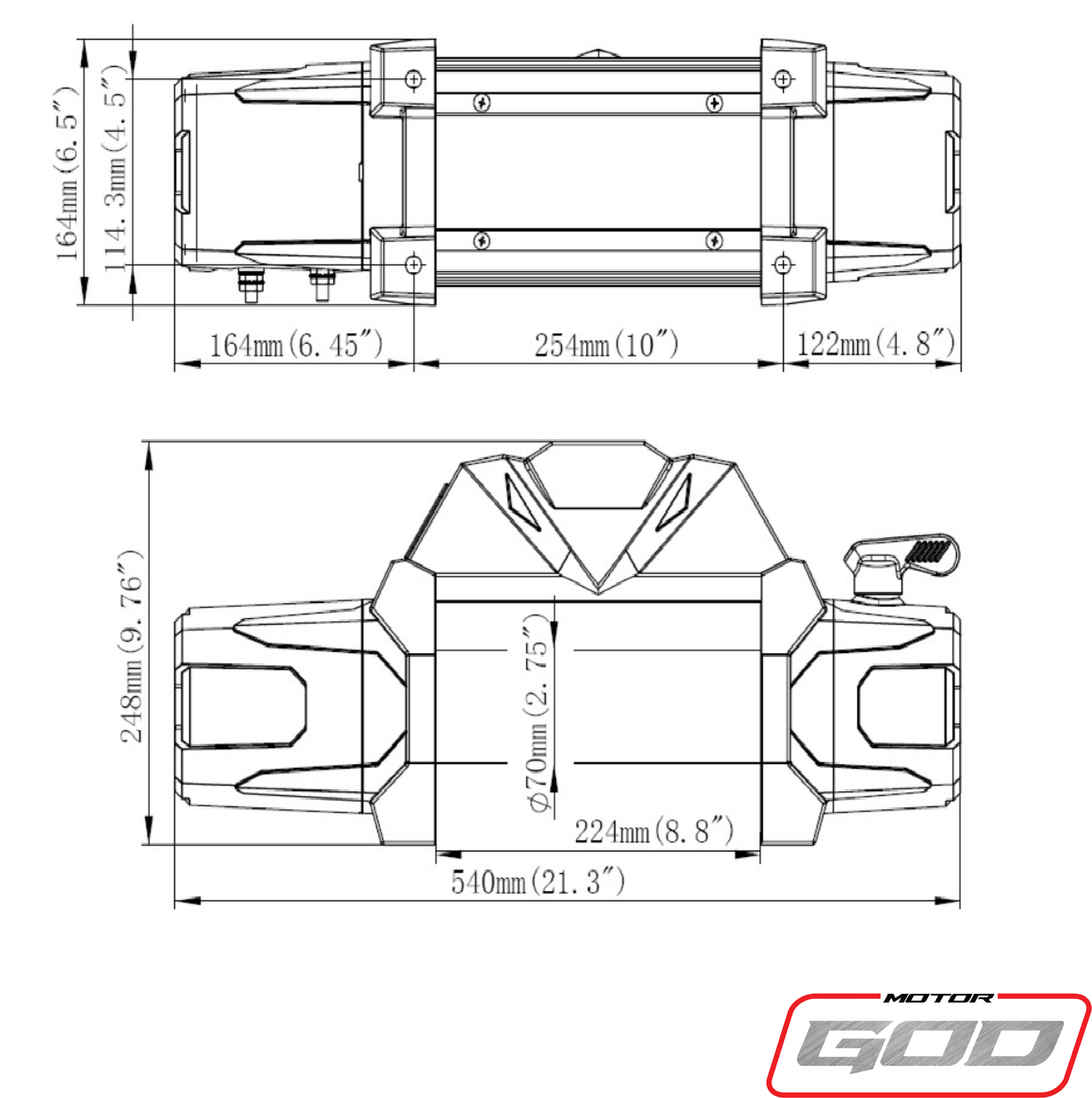 Motor God 12000 lb Electric Winch